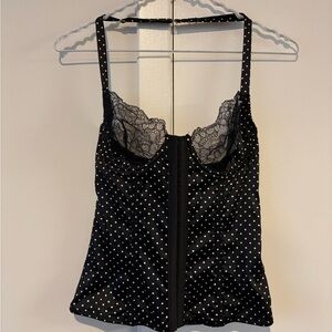 VS Black Polka Dot Lace Corset